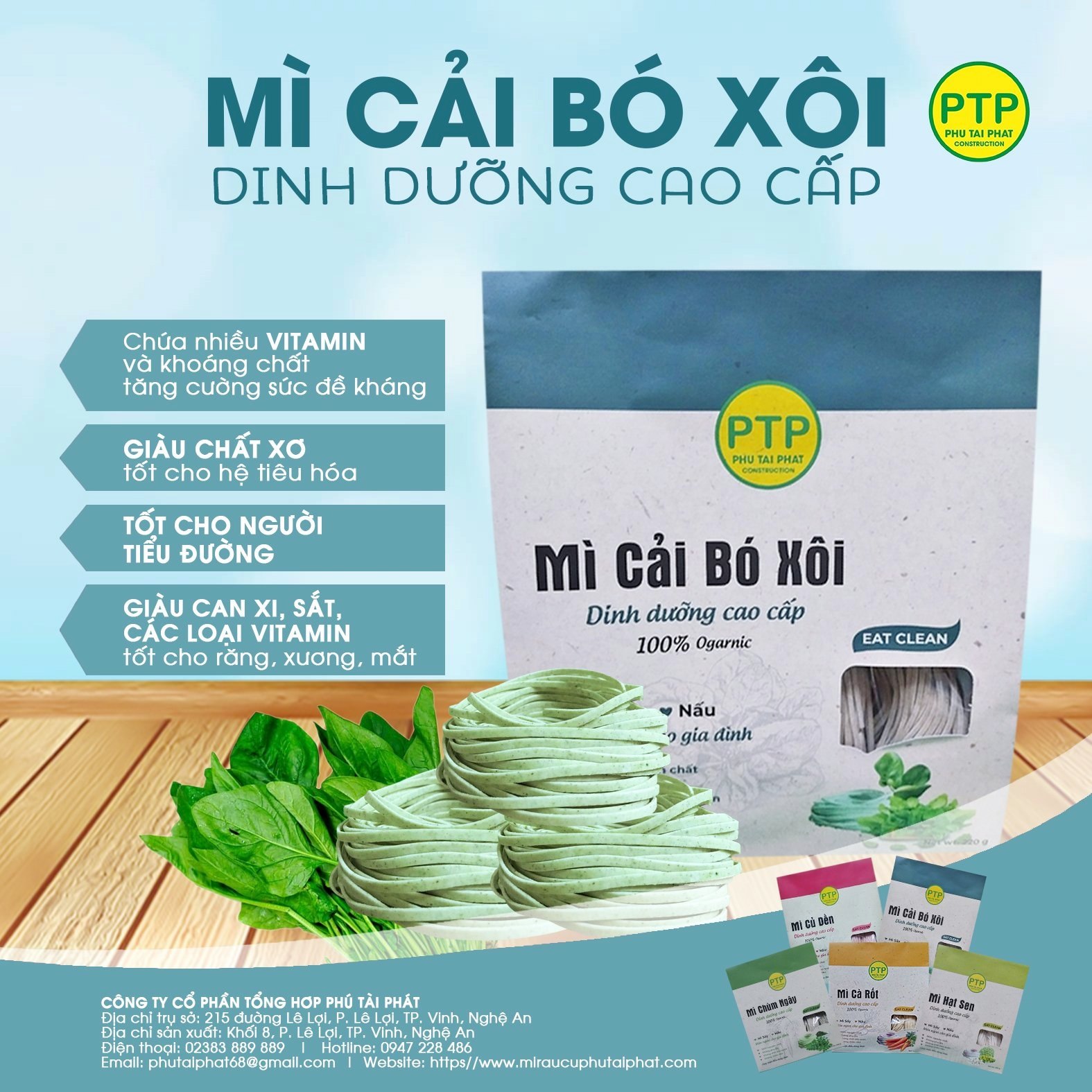 Mì cải bó xôi